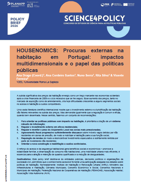 HOUSENOMICS: Procuras externas na habitação em Portugal: impactos multidimensionais e o papel das políticas públicas